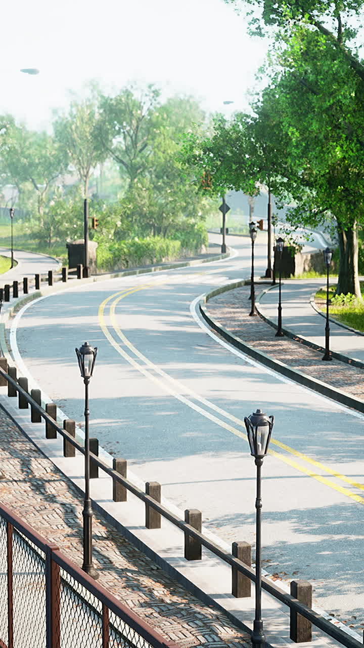 경치 좋은 도시 공원 도로