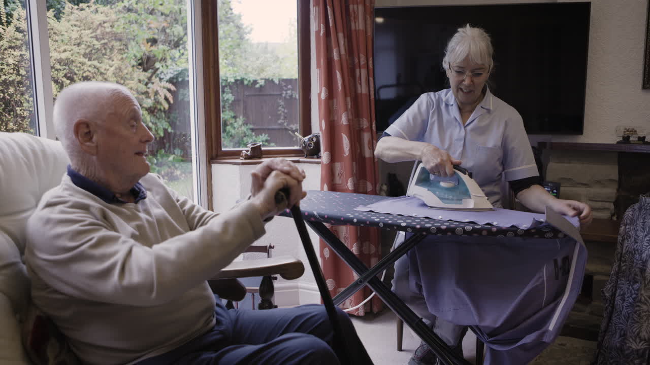 Elderly Man Receiving Home Care