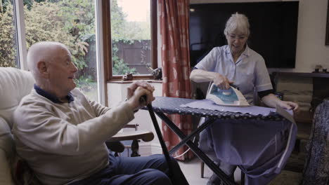 elderly man receiving home care