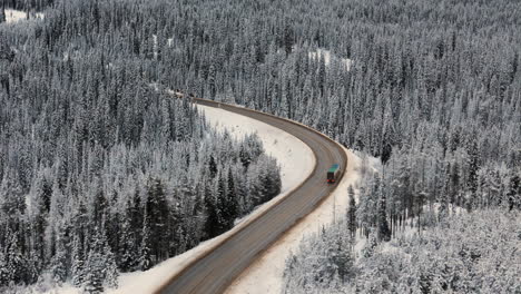 evening descends on crowsnest's wintry road