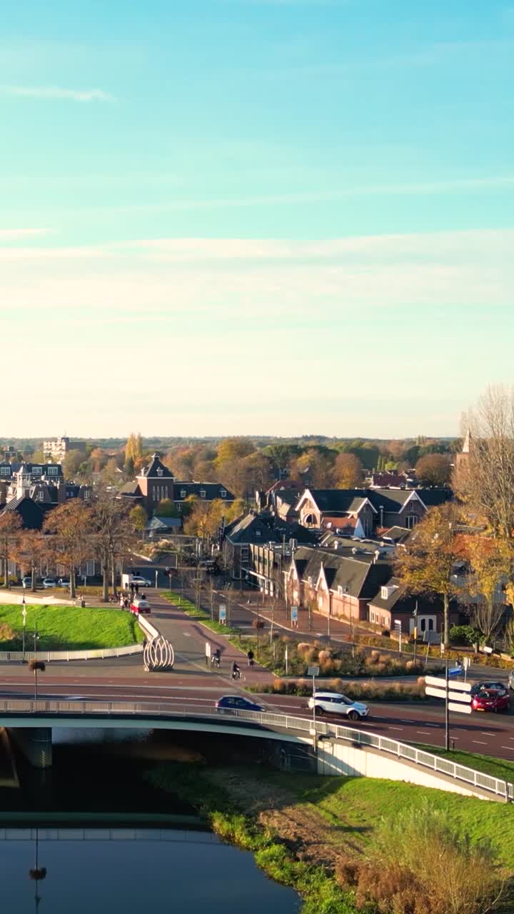 가을 에 네덜란드 도시 의 공중 풍경