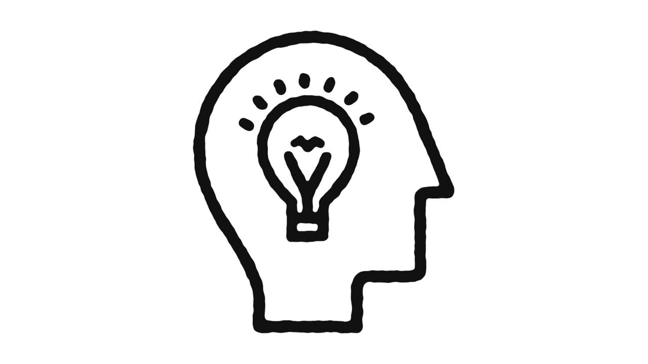 imágenes de animación de icono de idea inteligente y canal alfa