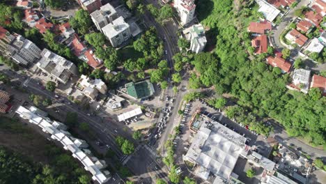aerial view tilt up over lush caurimare urban landscape