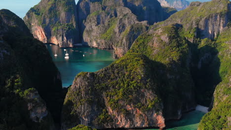 aerial view of maya bay in thailand