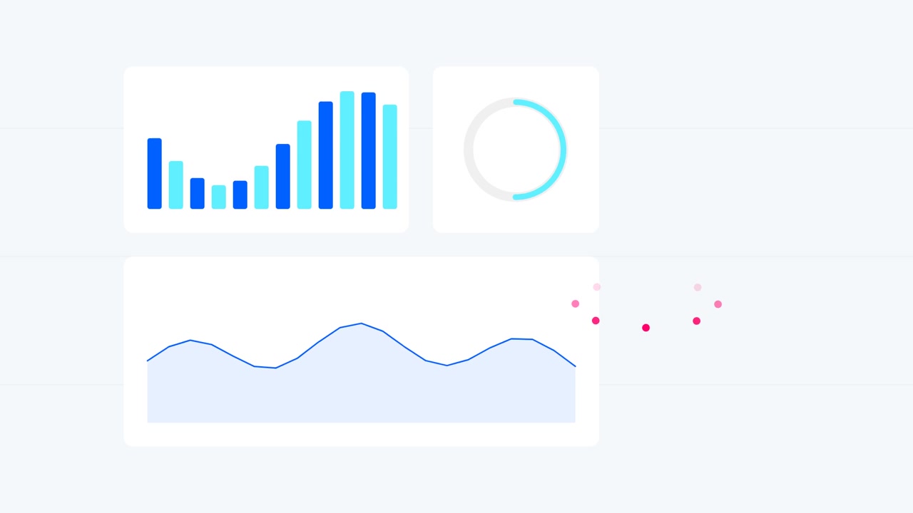 Dashboard Dati Animata con Grafici a Barre e Grafici a Linee