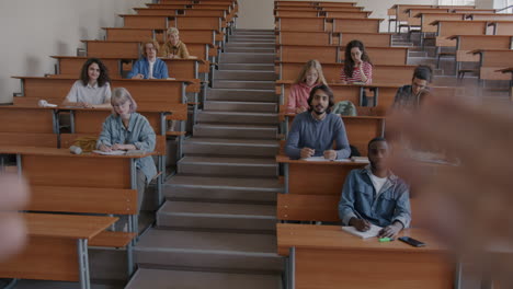 students in a lecture hall