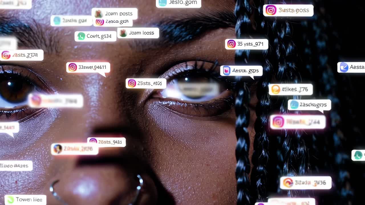 Social Media Feed Overlaid on Face