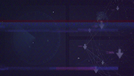 digital data and network connections animation over abstract blue background