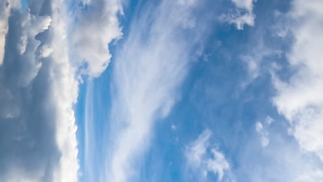 dramatic cloudscape formation. clouds move quickly in the sky. low angle view. timelapse. vertical screen.