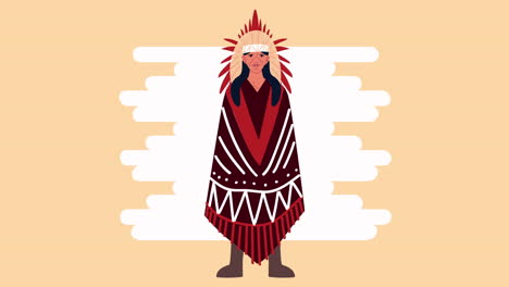 chief male indigenus ethnicity character animation