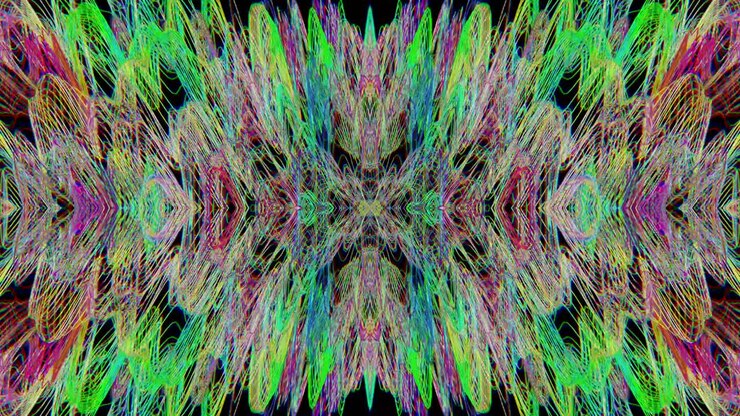 Magické pozadí s třpytivými světelnými úniky. Surrealistický efekt.