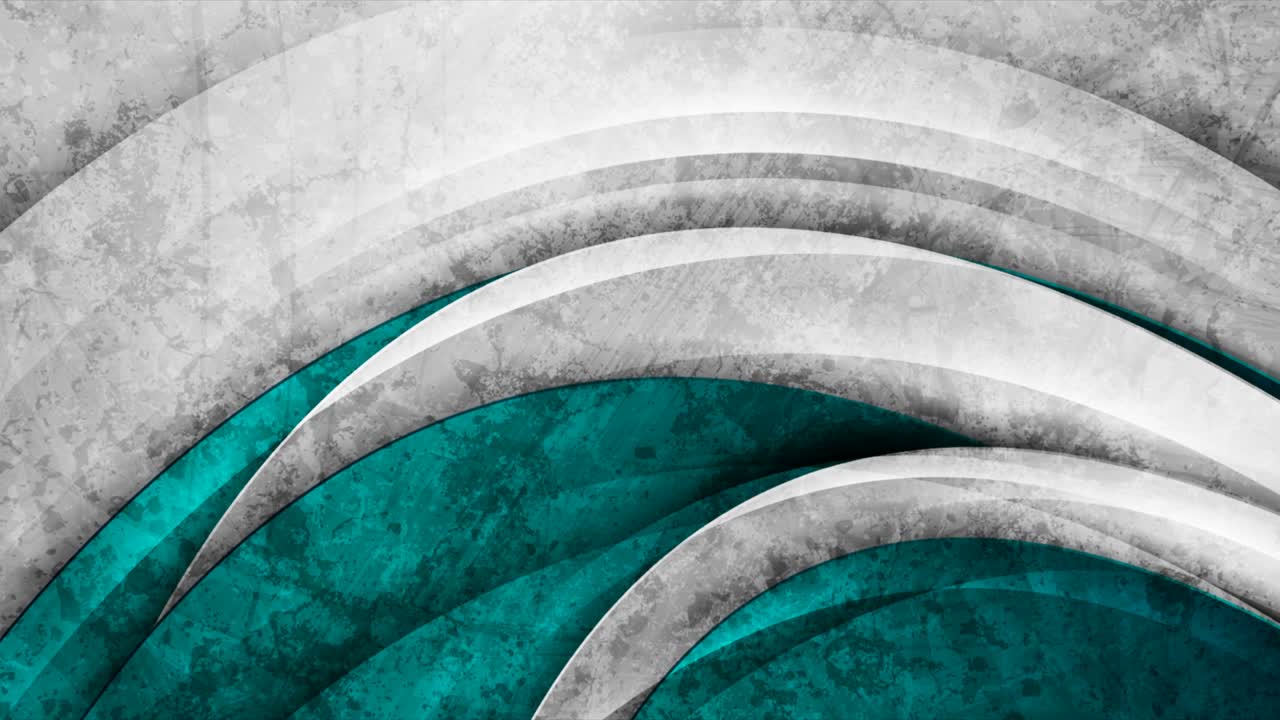 Contrast grey and turquoise grunge waves abstract motion background