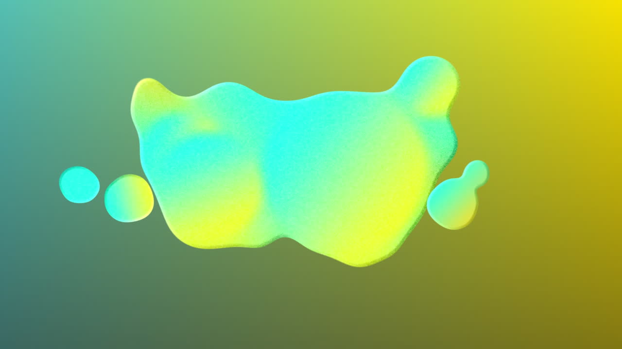 Teal and yellow puddle on a teal and yellow background