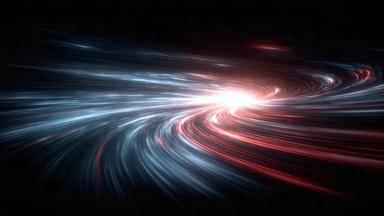 A dynamic representation of energy in motion with vibrant streaks of light weaving through a dark backdrop, showcasing a mesmerizing swirl of colors and luminosity