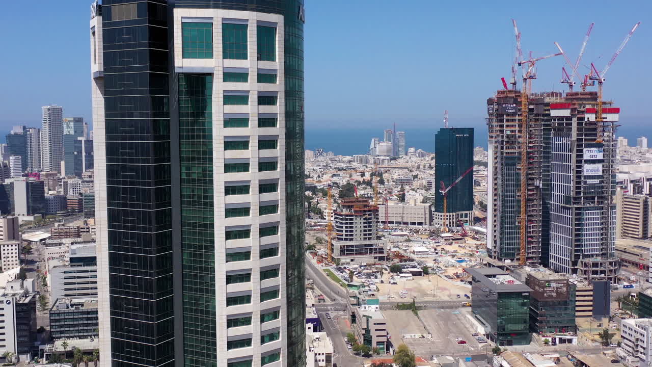 Cityscape with Skyscrapers and Construction