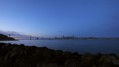 Wide-Shot-of-Oakland-Bay-Bridge