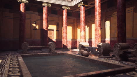 experience of tranquility in an ancient roman bath environment