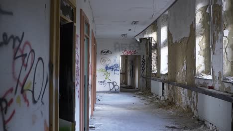 hallway of an abandoned hospital-asylum