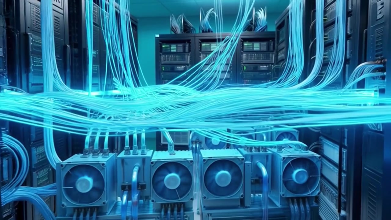 Data Flow and Cooling Systems in a Modern Server Room