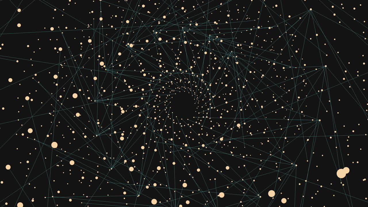 Maze-like network of interconnected lines and dots creates complexity and depth