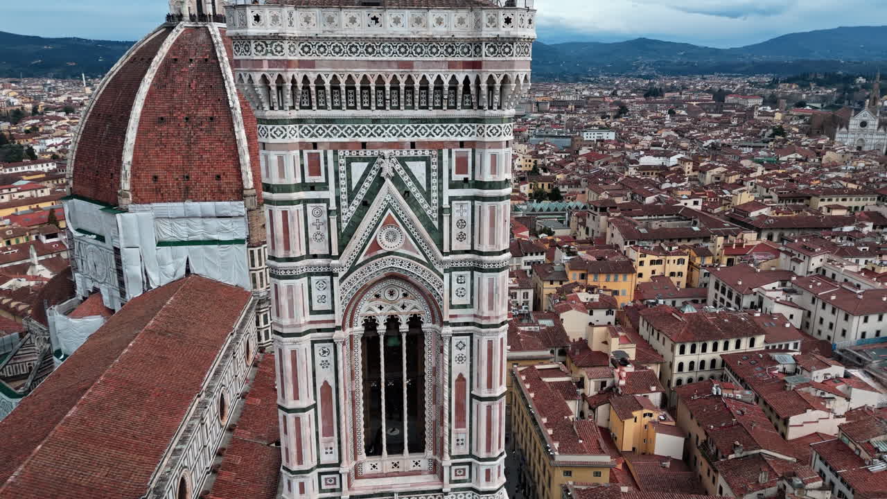 Florence showcasing the iconic cattedrale di santa maria del fiore, aerial view