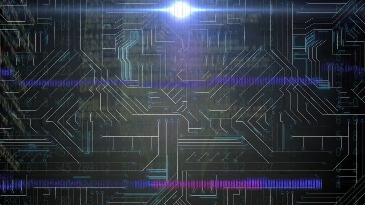 검은색 배경 위의 데이터 처리 애니메이션