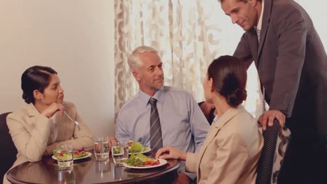 business people having a lunch meeting
