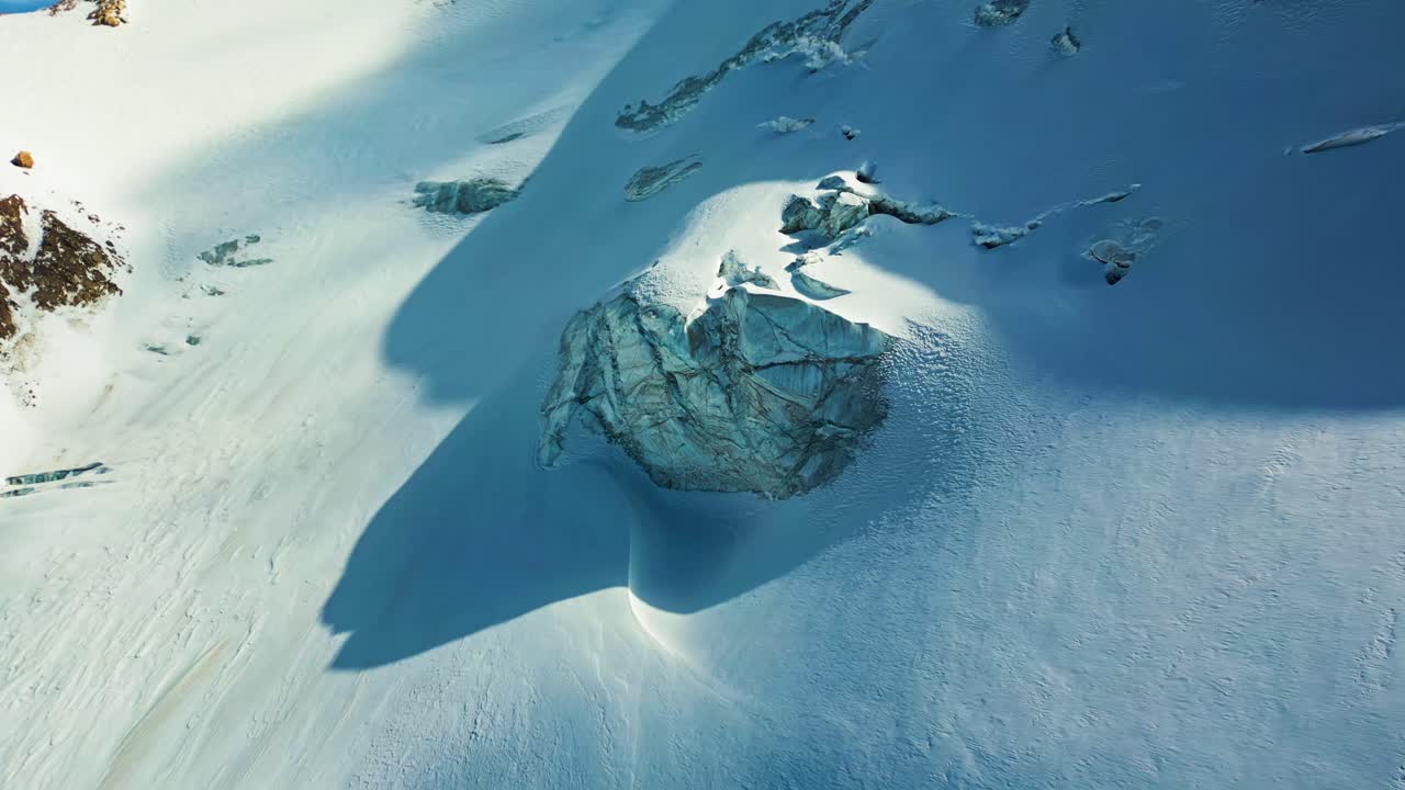 Rugged pure frozen terrain, geological formation, winter weather scene