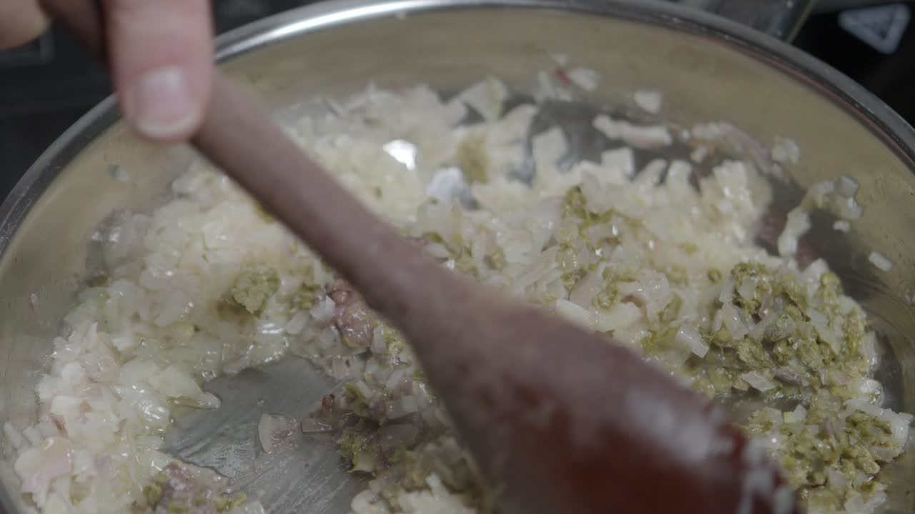 Cafe de paris butter with all the spices in the pan while it cooks