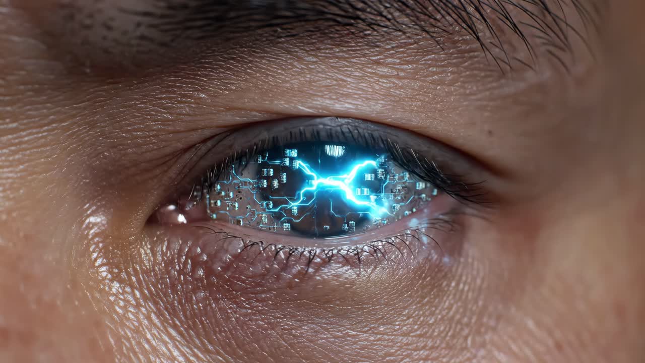 Cybernetic Eye with Circuit Board Technology