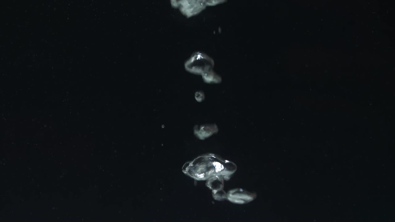 색 배경에서 물 거품이 올라갑니다.