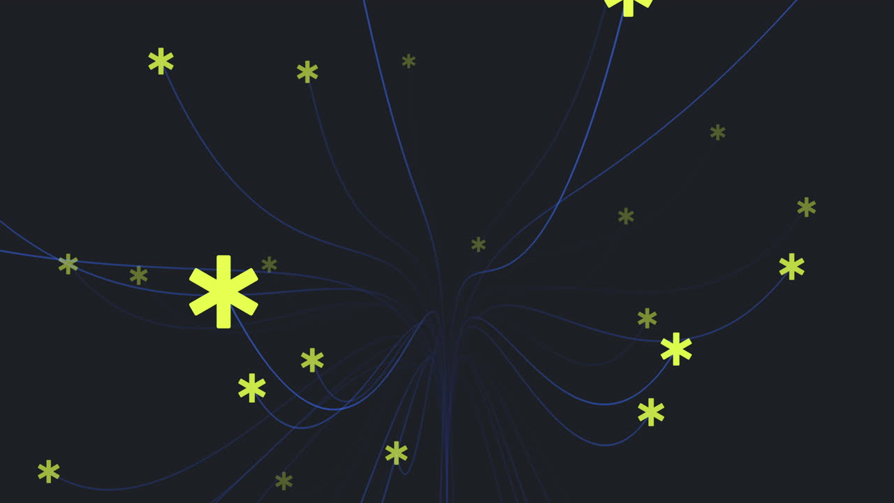 Futuristic neon crosses shape with connected lines on dark space