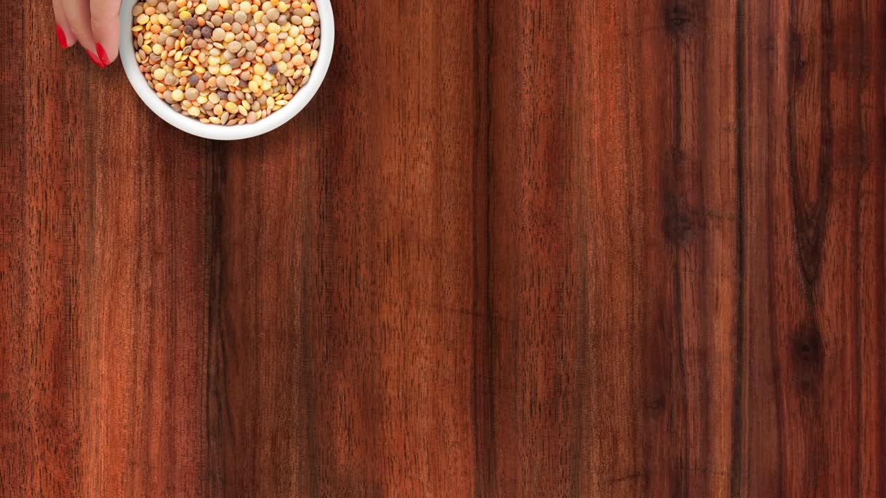 ofrecimiento de mezcla de lentejas