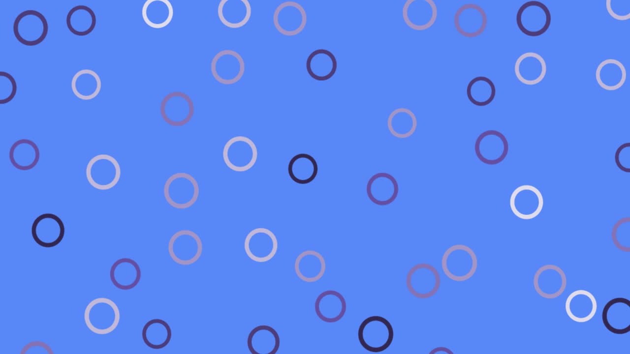 Digital animation of multiple grey circular shapes against blue background