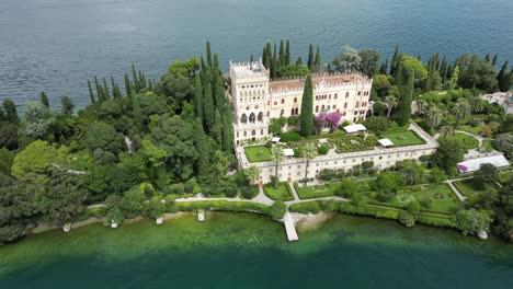 aerial view of a luxurious villa on a picturesque island