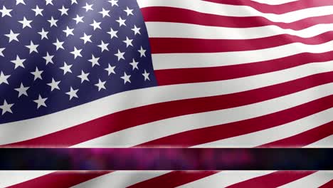 united states of america flag waving with animated lower third flow motion