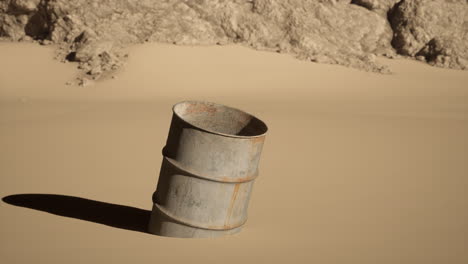 rusty barrel in the desert