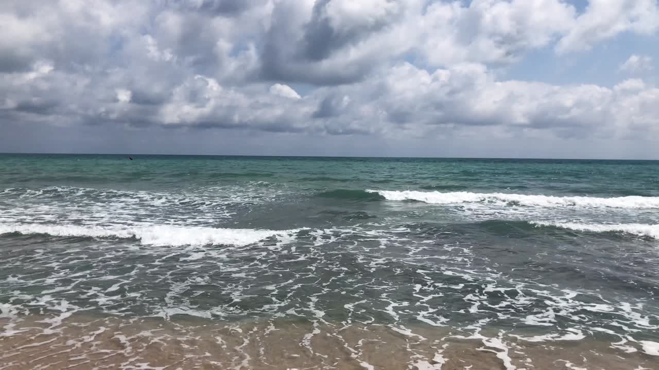 4k 해변 파동 1 라인 루프