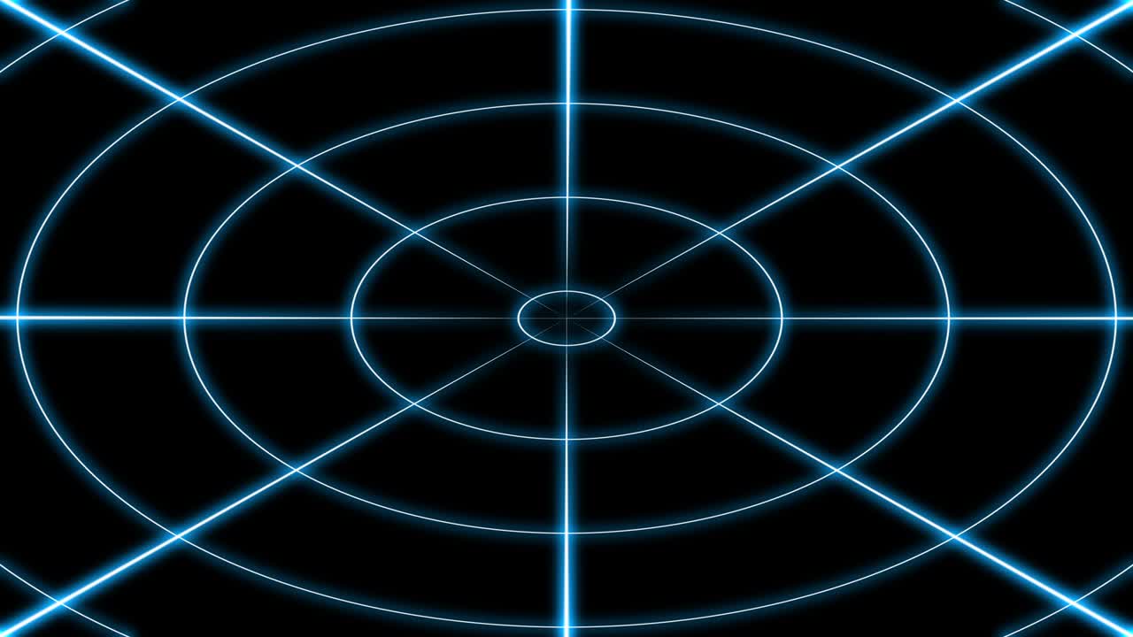 블루 라이트 와이어 프레임 터널 (blue light wireframe tunnel) - 디지털 터널을 통과하는 비행의 루프 준비 애니메이션 (neon lights abstract motion animated background)