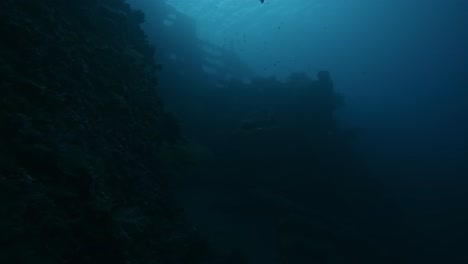 USAT-Liberty-Shipwreck-closeup,-underwater-super-slow-mo