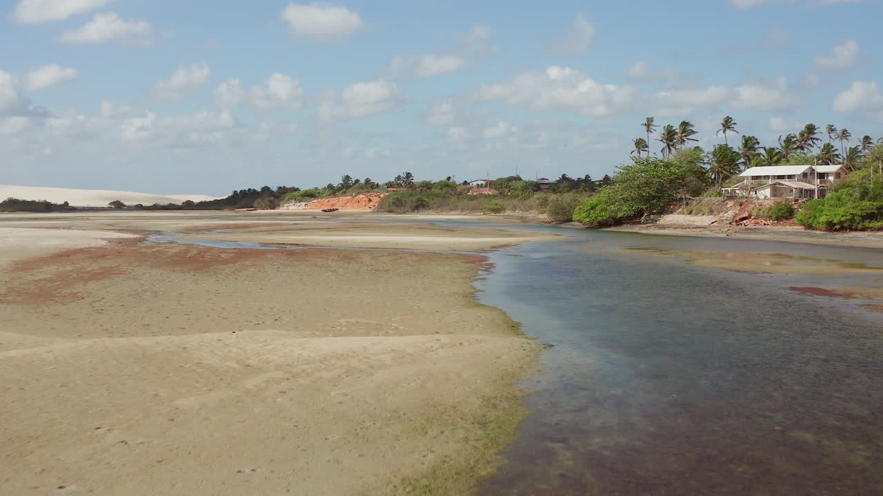 Coastal landscape with river and sand dunes