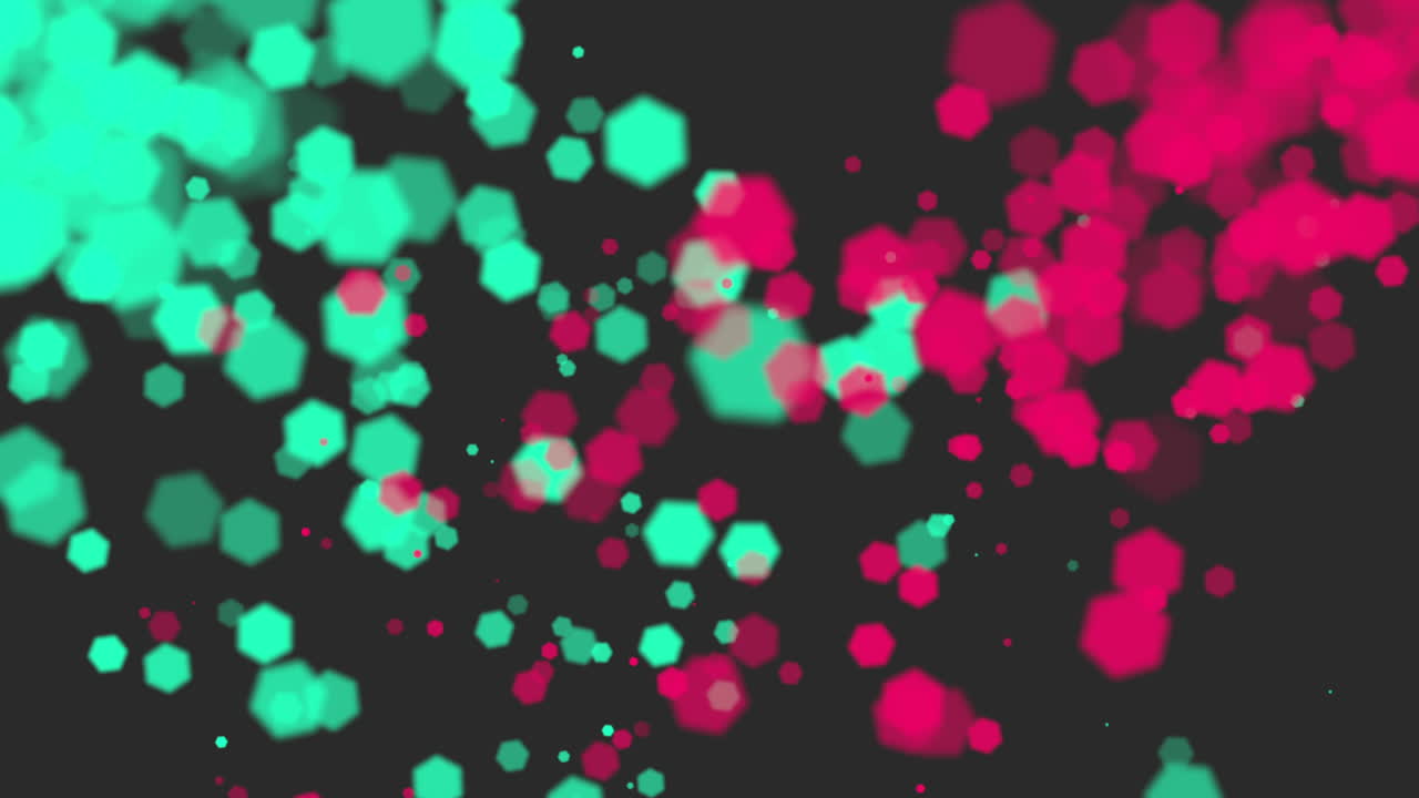 volar y caer partículas redondas de colores con brillos en degradado negro