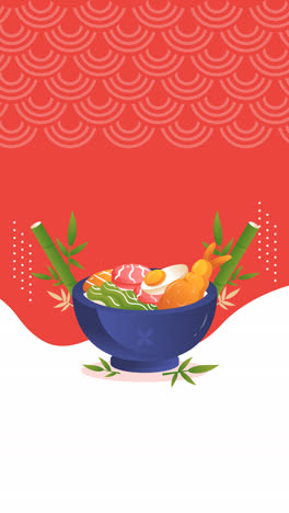 motion graphic of japanese restaurant instagram post set