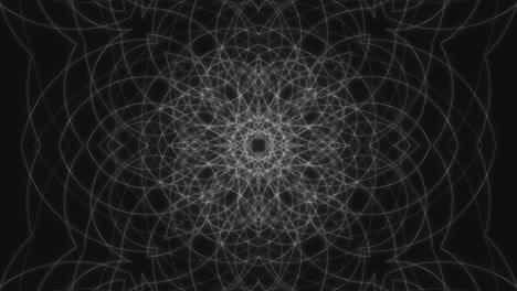 sacred geometry, blurring, morphing spheres, glowing whiteseamless vj loop