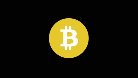 Bitcoin-Logo-Animation-4K-Herauszoomen,-Kryptowährungsanimation