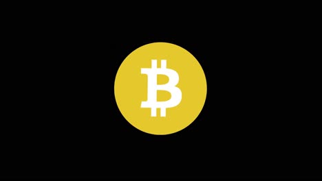 animación del logotipo de bitcoin 4k alejándose, animación de criptomoneda