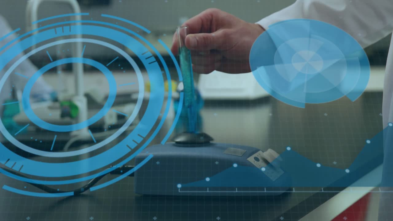 animación de la interfaz digital sobre el laboratorio