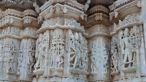 unique stone art at historical temple wall at day from different angle