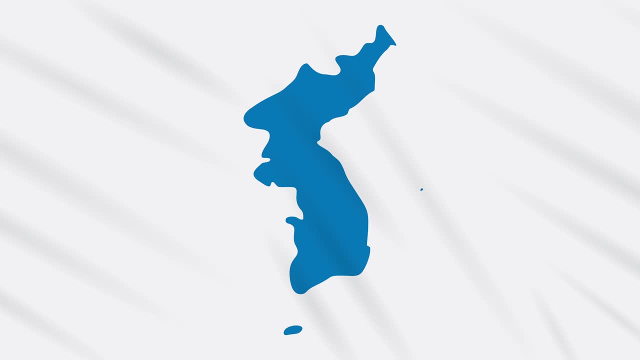 한국의 통일 발을 흔들고 있는 천, 배경, 루프에 이상적입니다.