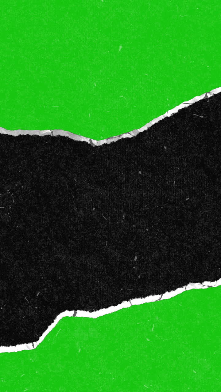 Ripped Black Paper Transition on Green Screen Background